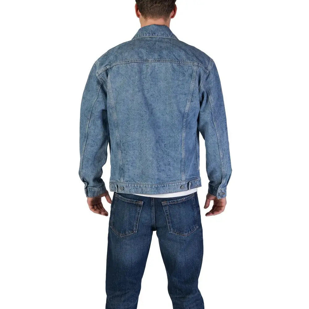 Veste en denim coton bleu clair hugo boss avec teinte bleu délavé moyen et coutures traditionnelles