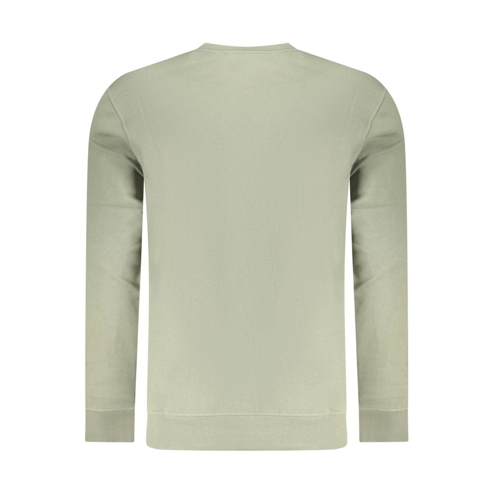 Sweat-shirt pour homme Hugo Boss Verde en coton, coupe décontractée, col rond, logo Hugo Boss sur la poitrine.