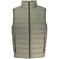 Veste matelassée kaki olive hugo boss en polyamide pour homme avec fermeture éclair noire et patch logo sur la poitrine