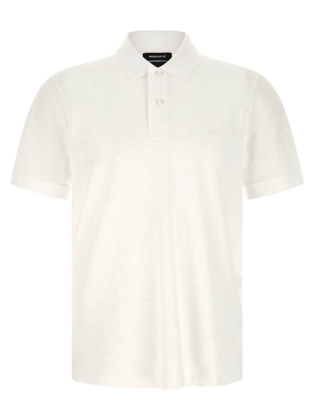 Polo blanc en coton hugo boss avec col classique manches courtes et coutures discrètes