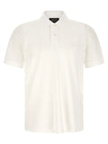Polo blanc en coton hugo boss avec col classique manches courtes et coutures discrètes
