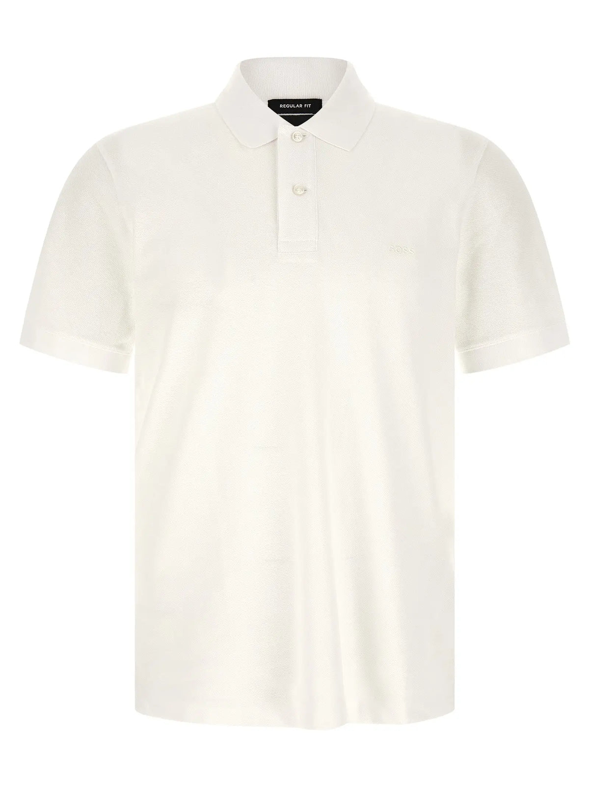 Polo blanc en coton hugo boss avec col classique manches courtes et coutures discrètes