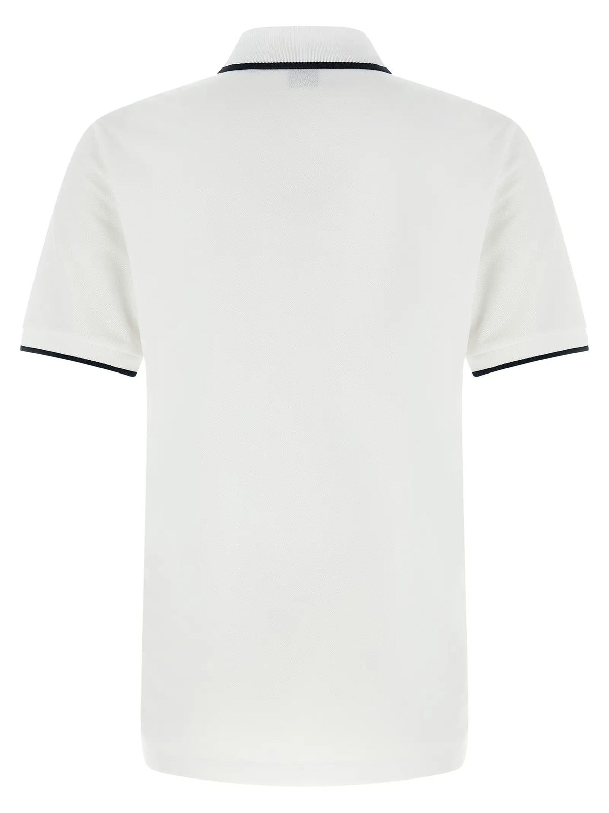 Polo blanc hugo boss en coton avec col et manches bordés de noir