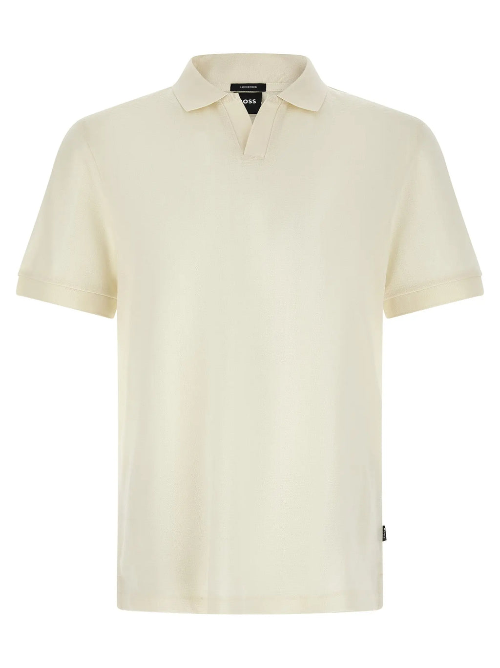 Polo hugo boss blanc crème en coton avec col classique et manches courtes pour un style élégant et décontracté