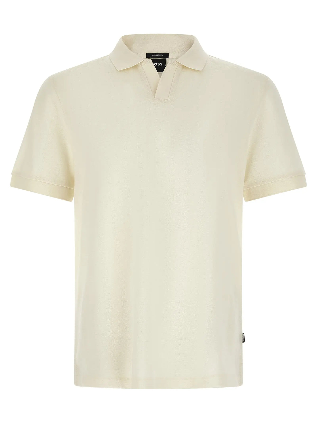 Polo hugo boss blanc crème en coton avec col classique et manches courtes pour un style élégant et décontracté