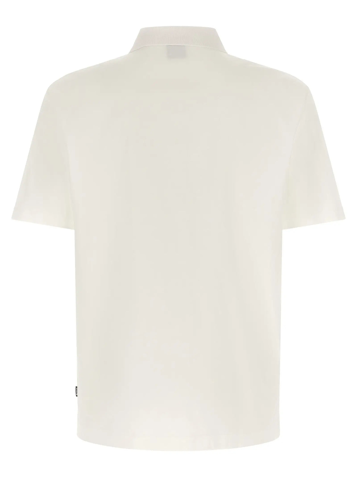 Polo shirt hugo boss blanc en coton avec manches courtes col classique et étiquette de marque subtile au dos