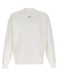 Sweatshirt hugo boss blanc en coton avec logo minimaliste noir sur la poitrine style off-white