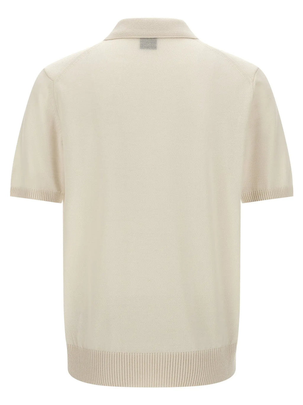 Polo shirt hugo boss en laine vierge blanche crème à manches courtes avec poignets et ourlet côtelés