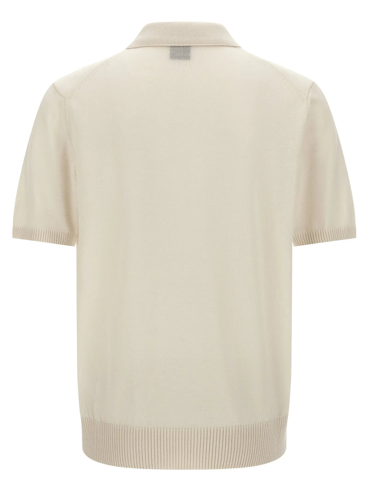 Polo shirt hugo boss en laine vierge blanche crème à manches courtes avec poignets et ourlet côtelés