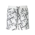 Maillot de bain boxer homme karl lagerfeld bianco en polyester blanc avec logo noir répété audacieux