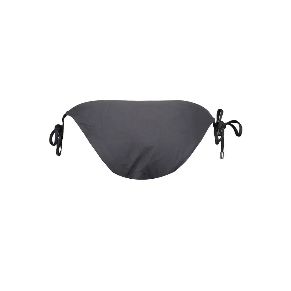 Black satin bikini top en polyamide avec liens ajustables et design minimaliste pour femmes karl lagerfeld