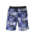Maillot de bain homme karl lagerfeld bleu blanc noir en polyester à motif géométrique avec ceinture élastique noire