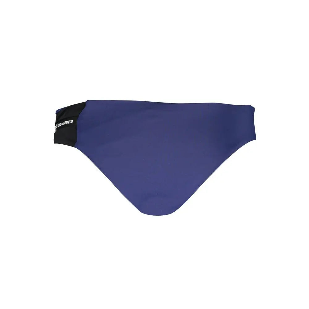 Maillot de bain femme karl lagerfeld bleu en polyamide avec ceinture noire et logo de la marque
