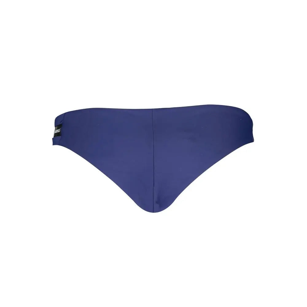 Maillot de bain femme karl lagerfeld bleu en polyamide avec un design minimaliste et une petite étiquette noire