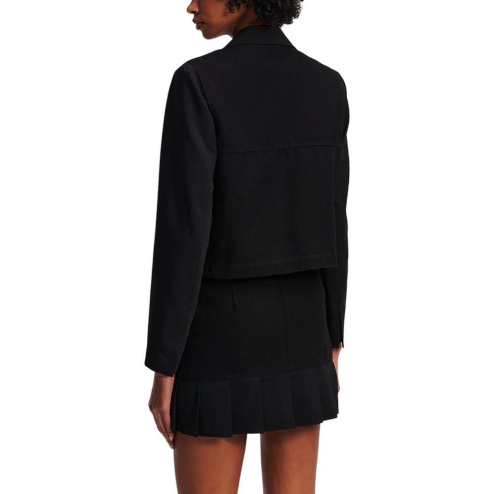 Blazer noir en polyester de Karl Lagerfeld, veste élégante pour homme ou femme, avec coupe classique et détails modernes.