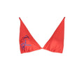 Bikini triangle corail vibrant avec logo brodé violet en polyamide pour femme karl lagerfeld rosso poliammide