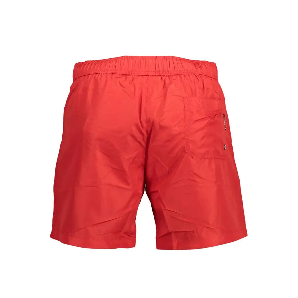 Short de bain homme karl lagerfeld rosso en polyester rouge léger avec taille élastique et poche latérale