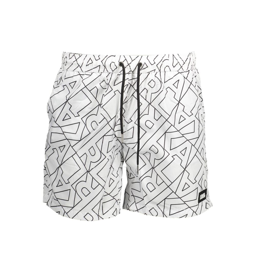 Boxers de bain pour homme Karl Lagerfeld Bianco en polyester, design blanc, coupe confortable et style élégant.