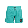 Teal karl lagerfeld swim boxer en polyester avec cordon noir et patch de marque homme vert