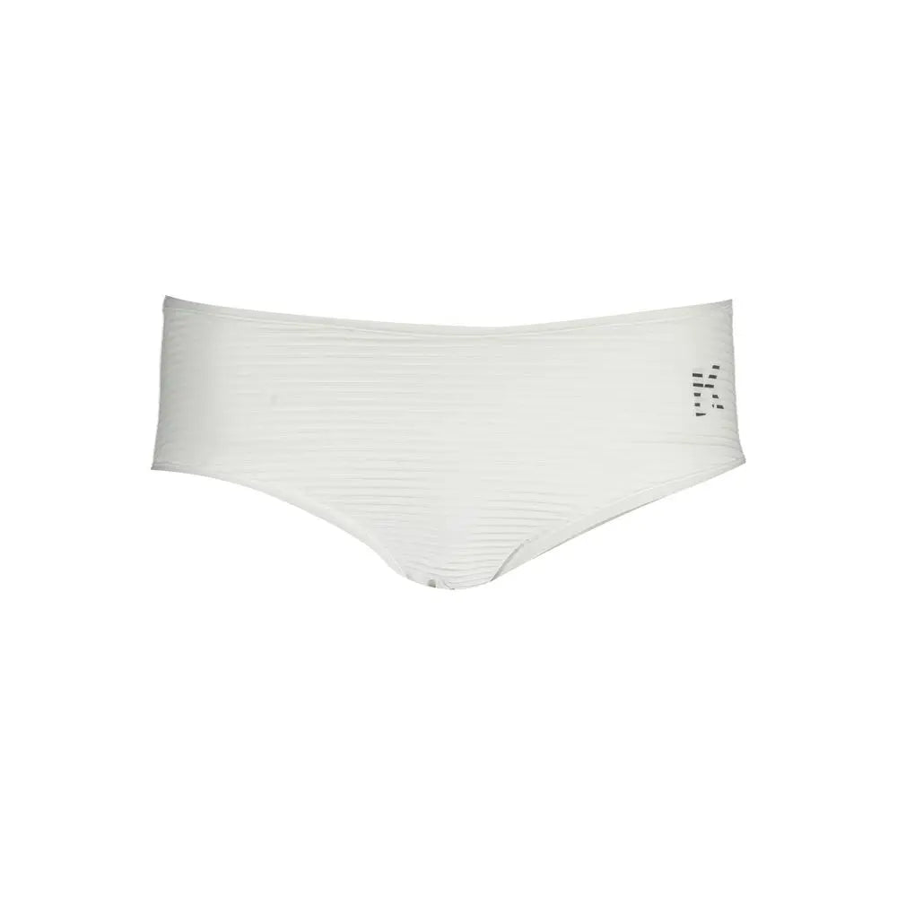 Caleçon de bain femme blanc en polyamide karllagerfeld avec texture et logo subtil sur le côté