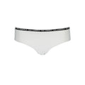 Slip de bain femme karl lagerfeld blanc en polyamide avec taille noire et logo karl lagerfeld répété