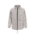 Veste kenzo beige en polyester avec fermeture éclair motif écailles de serpent gris et noir logo vert néon au chest