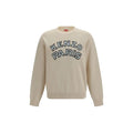 Sweatshirt kenzo paris beige en laine avec broderie noire oves aries et col rond