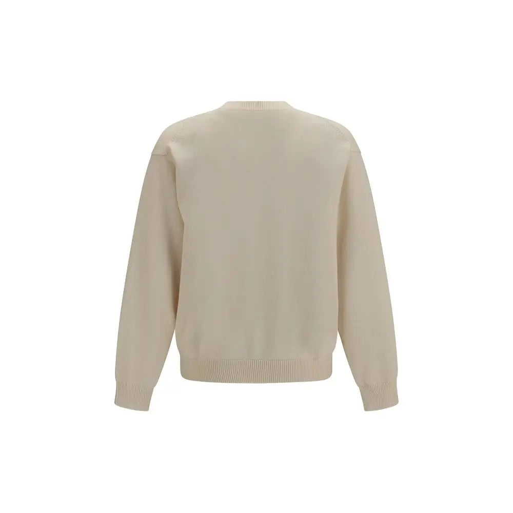 Kenzo beige sweat-shirt en laine avec manches et ourlet côtelés en beige tricoté