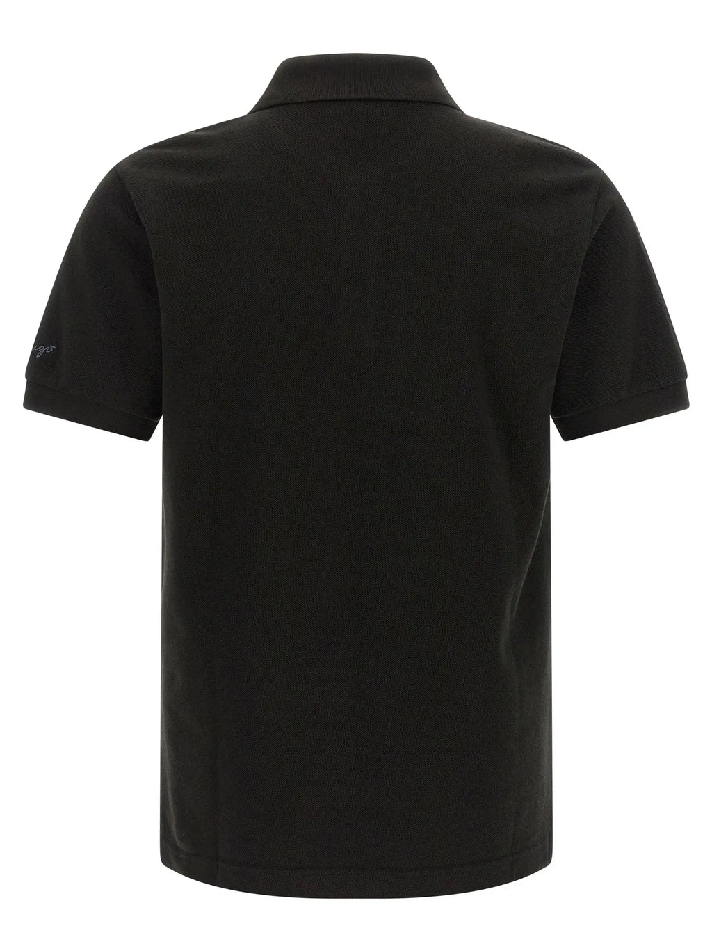 Polo en coton noir kenzo avec col classique et logo discret sur la manche gauche à manches courtes
