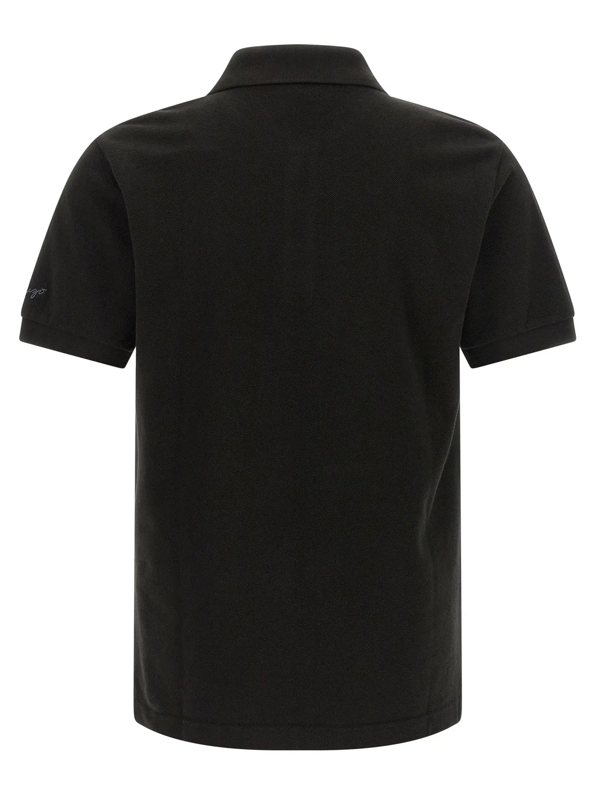 Polo en coton noir kenzo avec col classique et logo discret sur la manche gauche à manches courtes