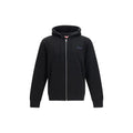 Sweatshirt kenzo noir en coton avec logo brodé discret sur la poitrine et cordons assortis
