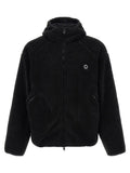 Veste à capuche noire en polyester kenzo avec logo circulaire subtil sur la poitrine gauche