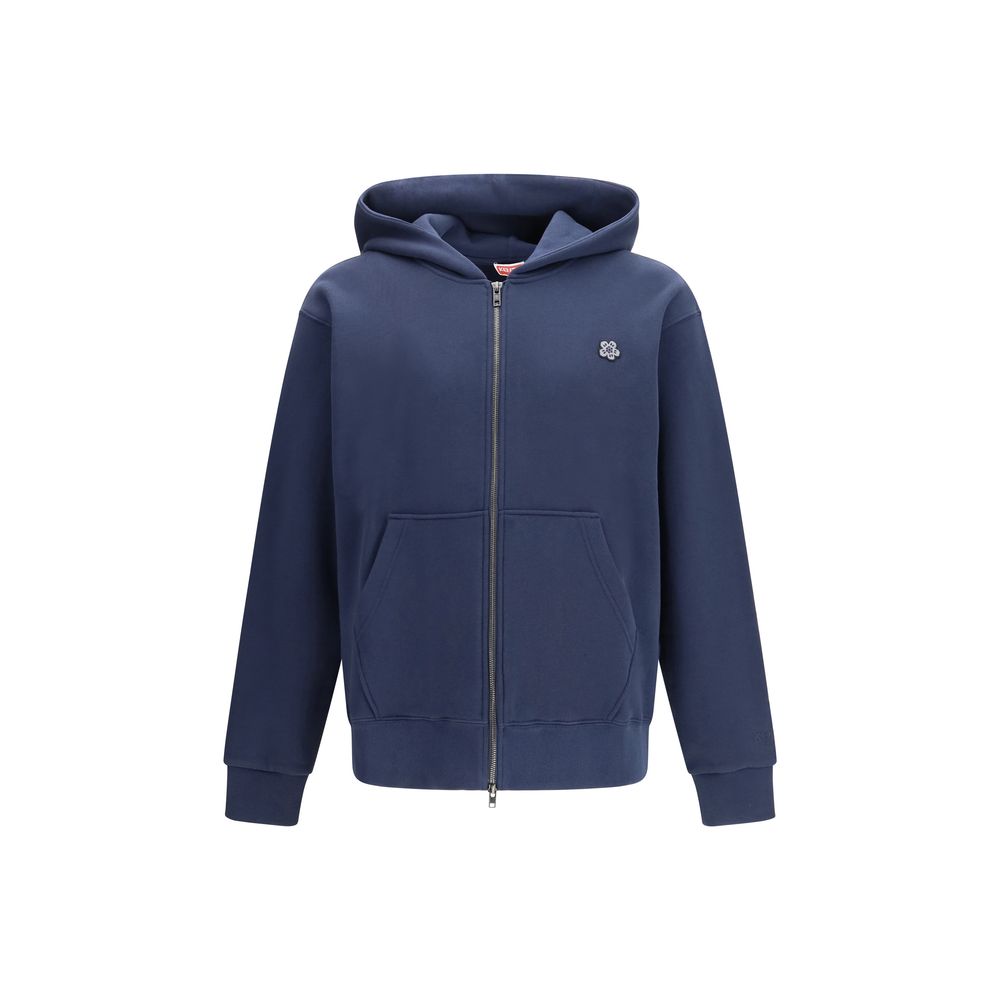 Sweatshirt en coton bleu de la marque Kenzo, vue de face, avec logo Kenzo visible sur le devant.