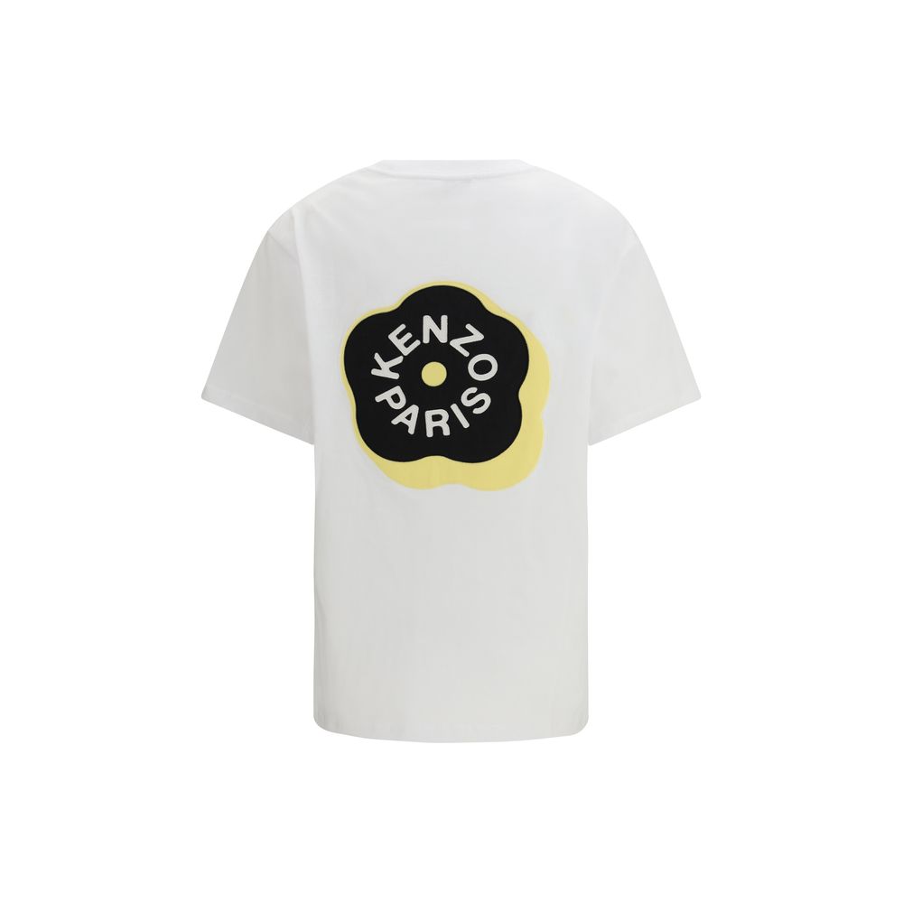 T-shirt en coton blanc Kenzo, vêtement décontracté avec logo Kenzo visible, porté sur mannequin.