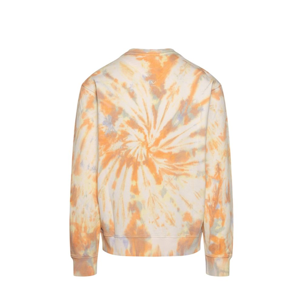 Sweat-shirt en coton orange de la marque Kenzo avec logo visible, porté par un modèle en image.