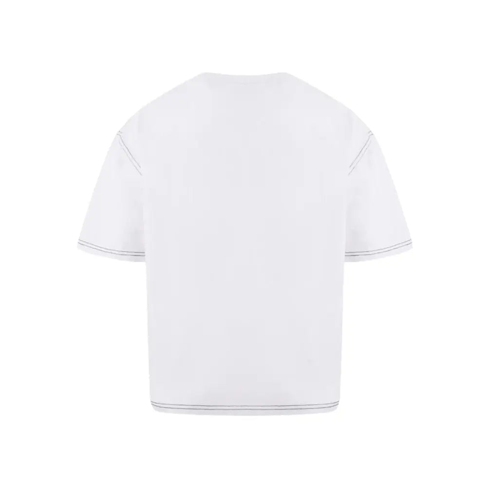 T-shirt kenzo blanc en coton avec coutures grises discrètes sur les manches et l’ourlet manches courtes