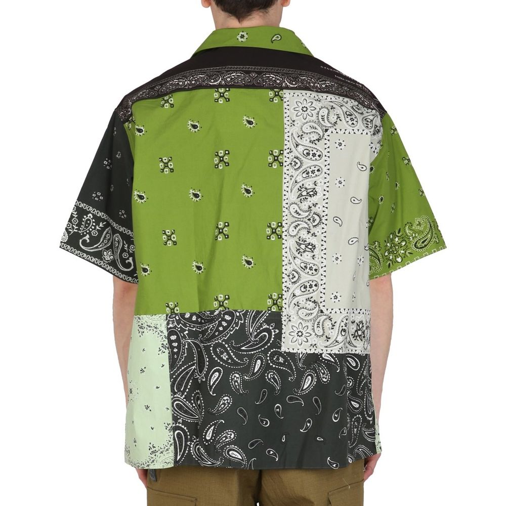 Chemise à manches courtes Kenzo Bicolor en coton, design élégant avec contraste de couleurs.