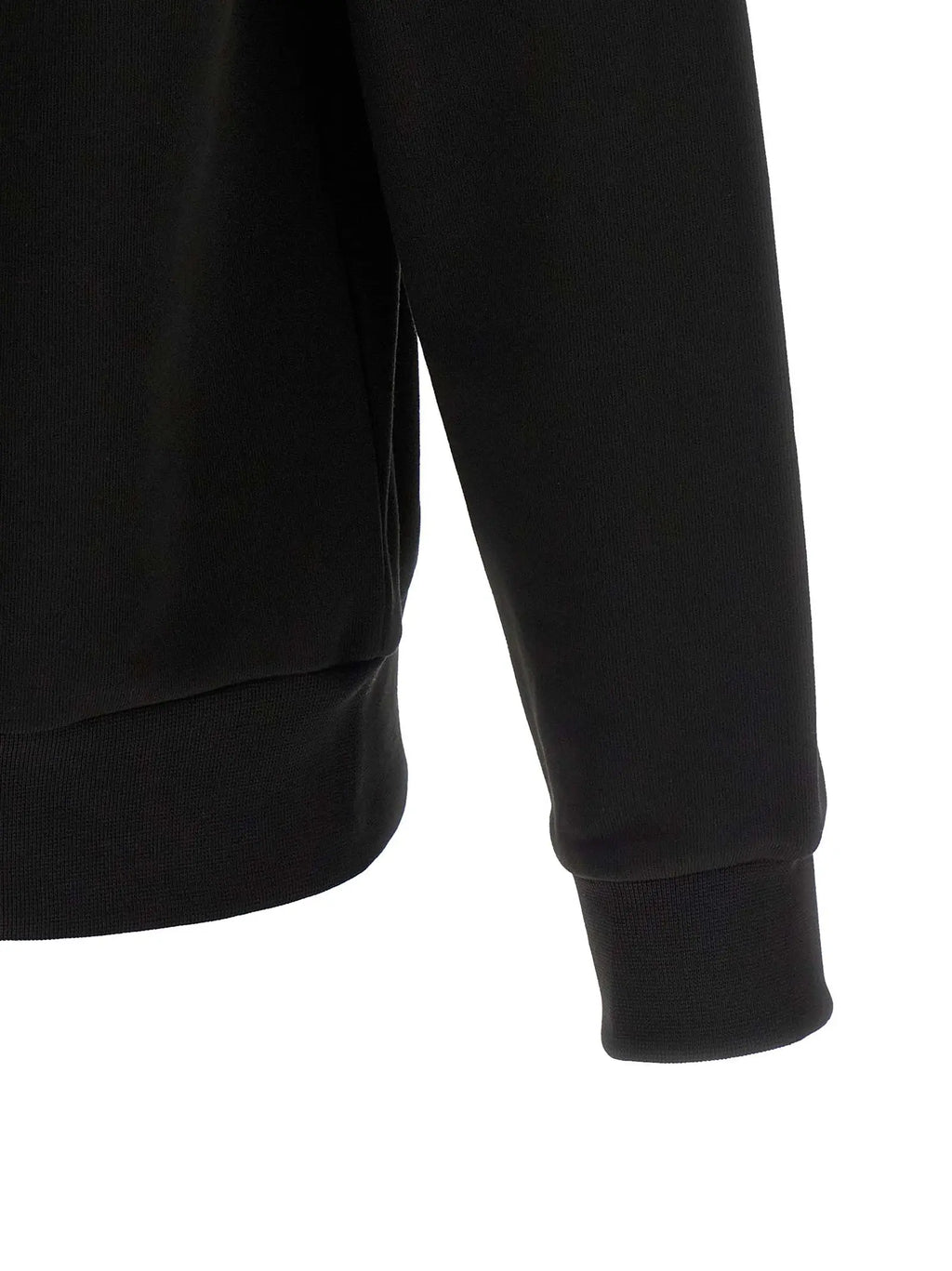 Sweatshirt lacoste noir en coton avec poignets et ourlet côtelés pour un style confortable