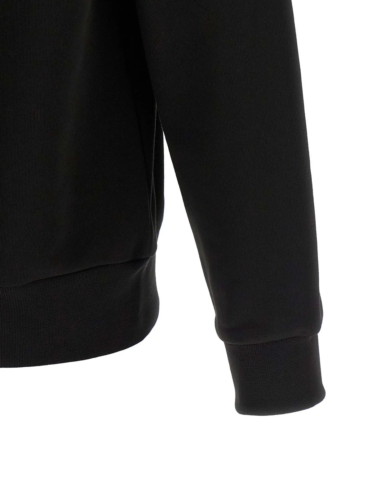 Sweatshirt lacoste noir en coton avec poignets et ourlet côtelés pour un style confortable