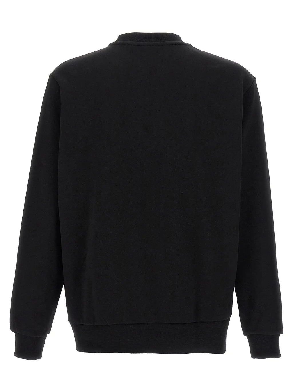 Sweatshirt lacoste noir en coton avec col rond et poignets et ourlet côtelés