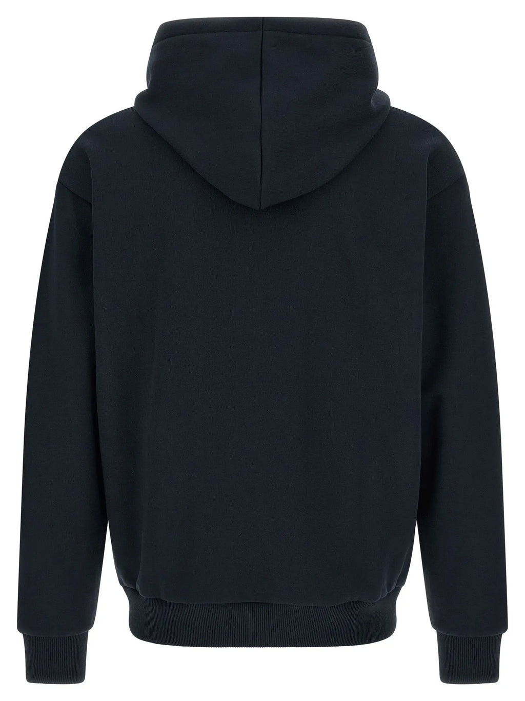 Sweatshirt lacoste bleu en coton avec capuche noire et poignets et ourlet côtelés