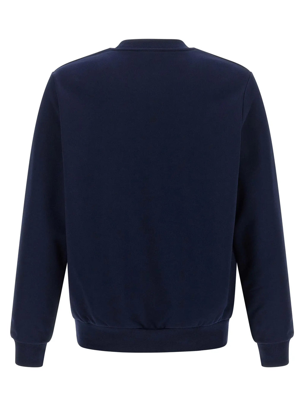 Sweatshirt coton bleu marine lacoste à col rond avec poignets et ourlet côtelés