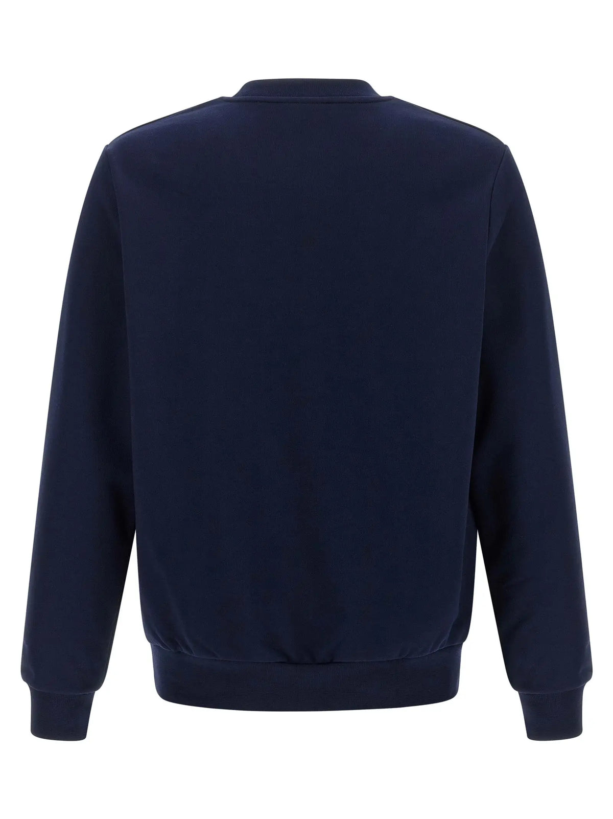 Sweatshirt coton bleu marine lacoste à col rond avec poignets et ourlet côtelés