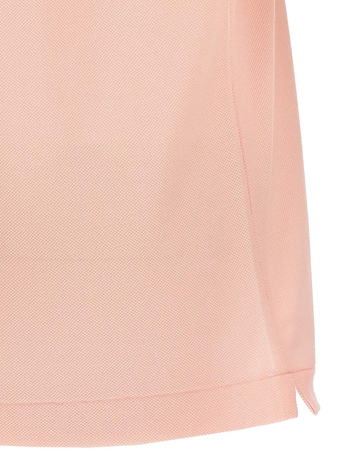 Polo lacoste multicolor en coton pêche clair avec tissu piqué texturé et ourlet bien cousu