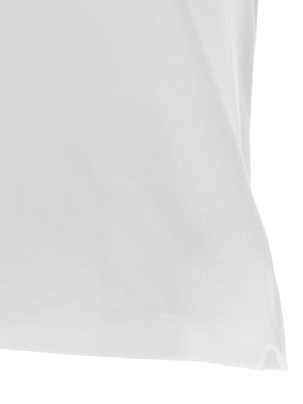 Tissu en maille blanche avec motif texturé subtil pour polo lacoste en coton blanc