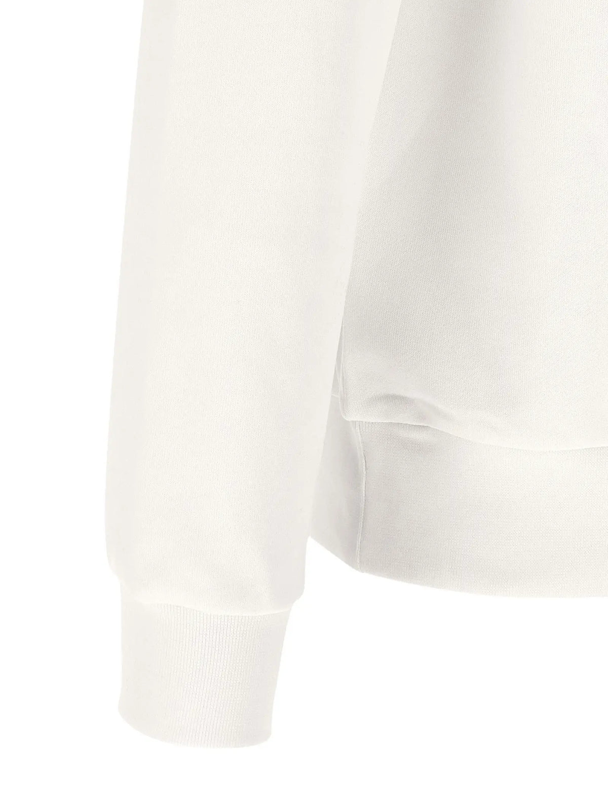 Sweatshirt lacoste blanc en coton à manches longues avec poignets côtelés
