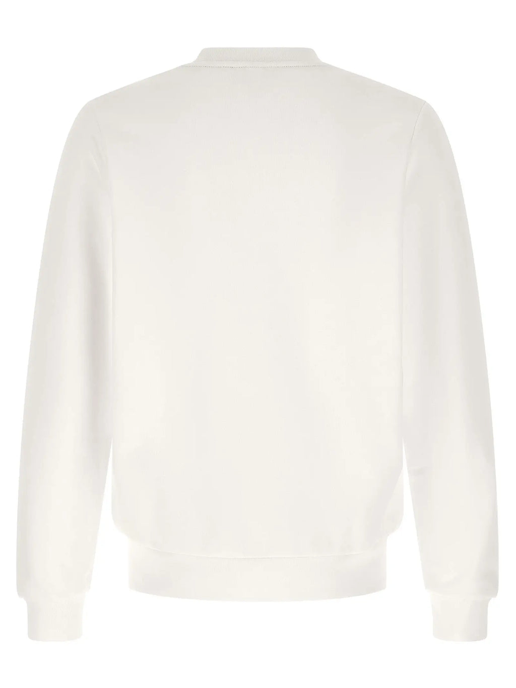 Sweatshirt lacoste blanc en coton crème à manches longues col rond avec tissu doux et lisse