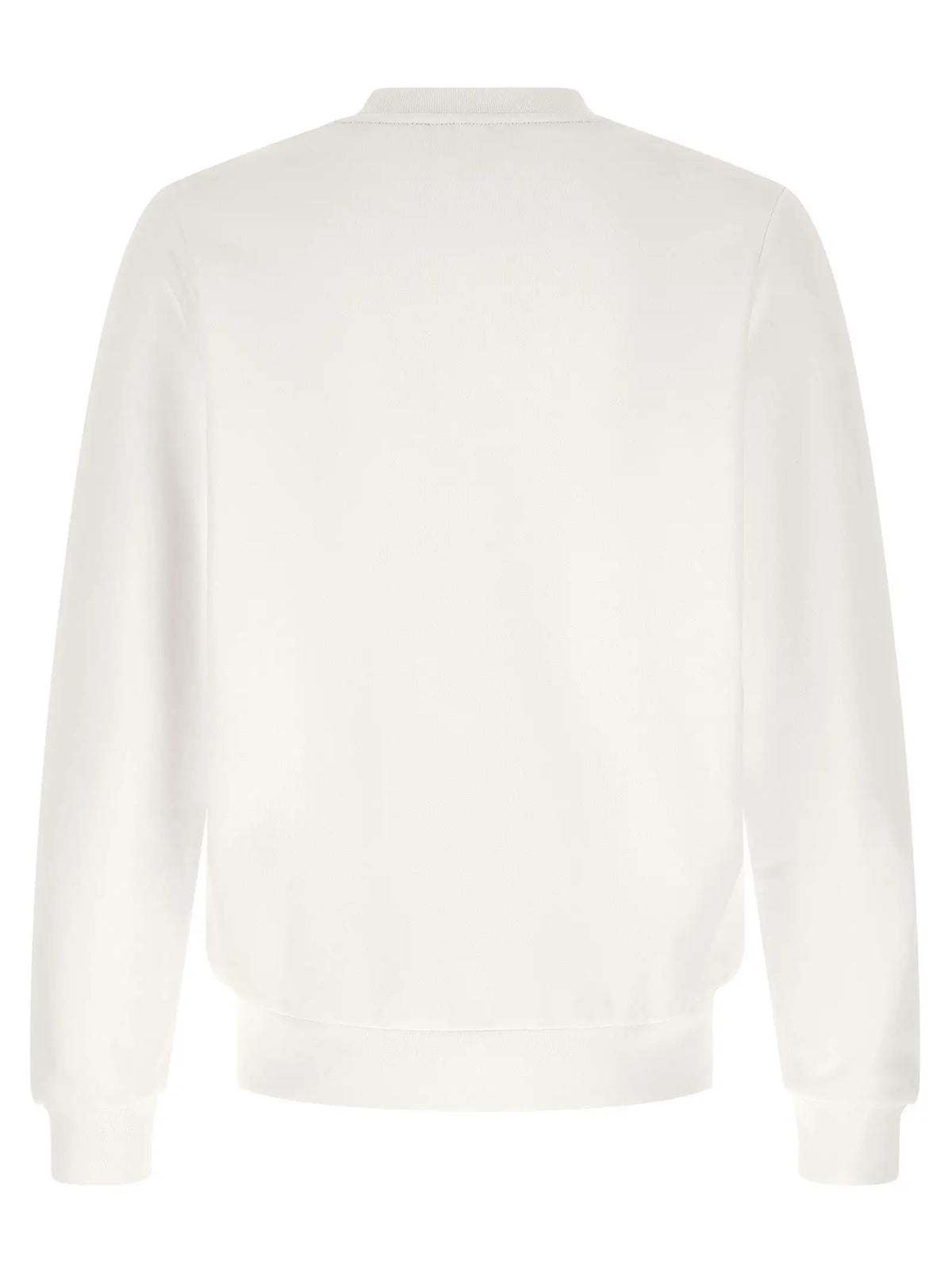 Sweatshirt lacoste blanc en coton crème à manches longues col rond avec tissu doux et lisse