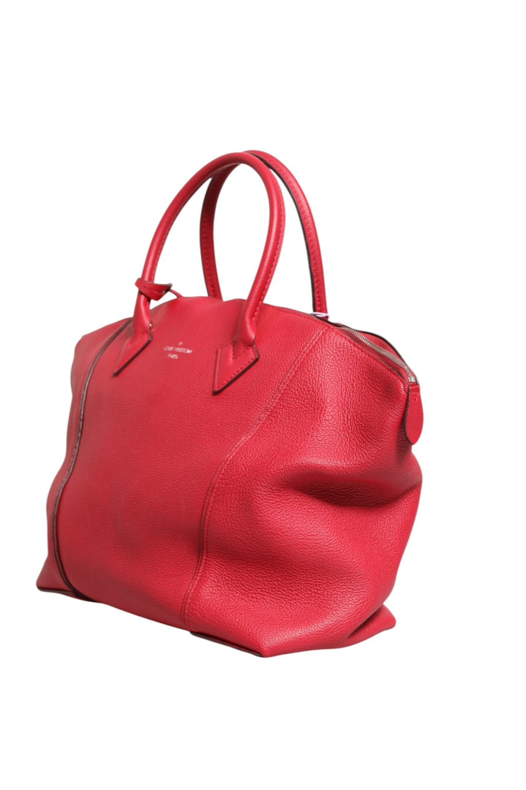 Sac bandoulière Louis Vuitton Griotte en cuir Taurillon doux, Lockit MM élégant et spacieux, vue de face.