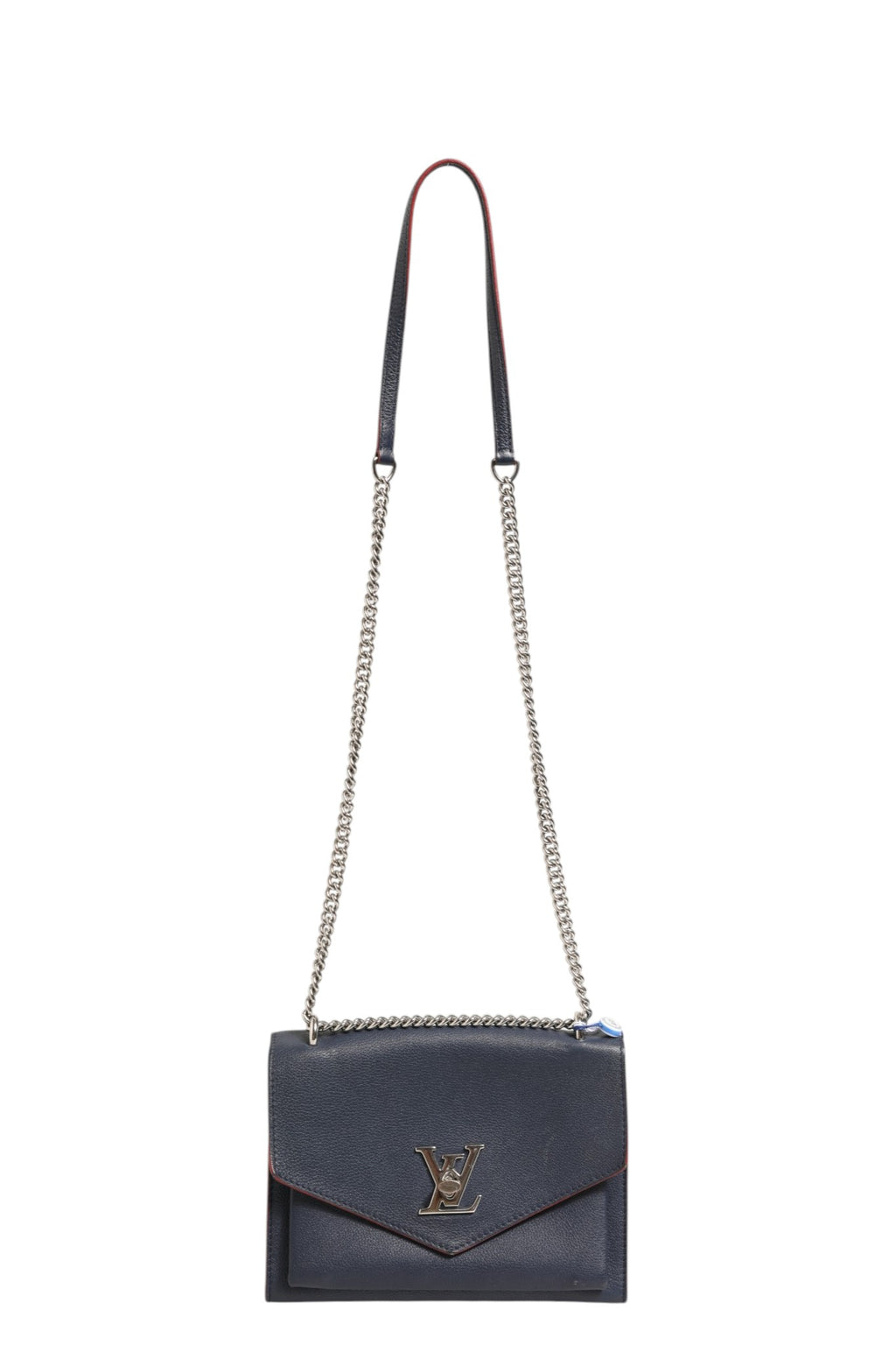 Sac à main en cuir Louis Vuitton Mylockme avec chaîne, sac à bandoulière élégant et sophistiqué en style classique.